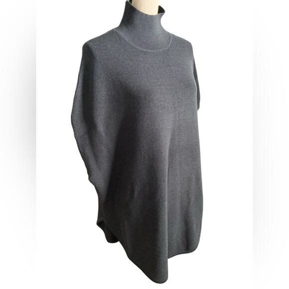 City chic Nordstrom Sound Check charcoal marle plus size boho cape poncho 14 1X - Picture 6 of 11